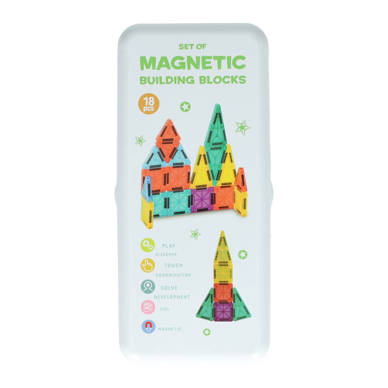 Magnetische Bausteine ​​in der Dose – 18 Stück.
