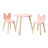 Holztischset mit 2 Stühlen Schmetterling - rosa - afbeelding 1