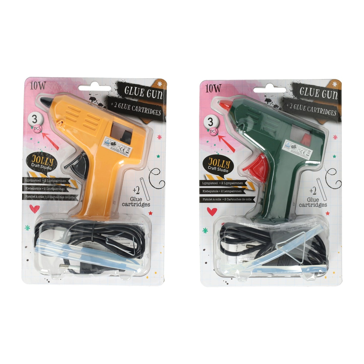 Klebepistole 10 Watt mit 2 Klebekartuschen