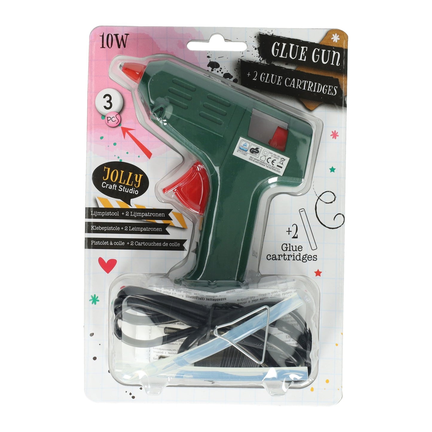 Klebepistole 10 Watt mit 2 Klebekartuschen
