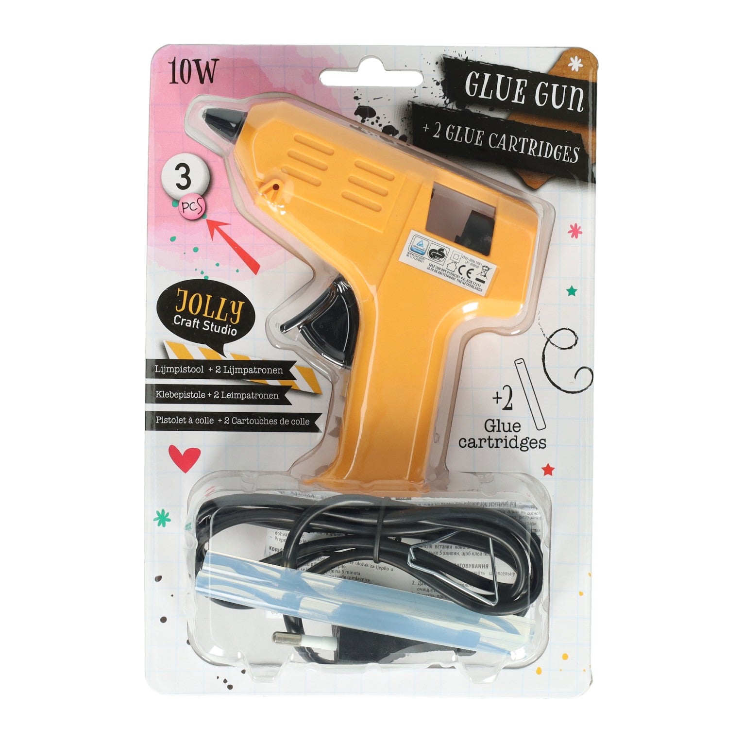 Klebepistole 10 Watt mit 2 Klebekartuschen