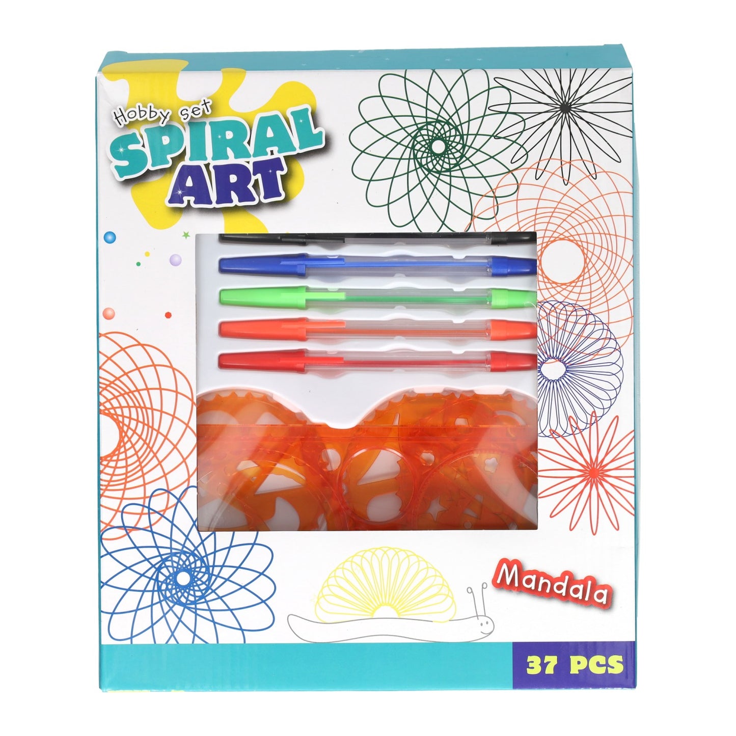 Komplettes Mandala-Spiral-Hobby-Set – 37-teilig.