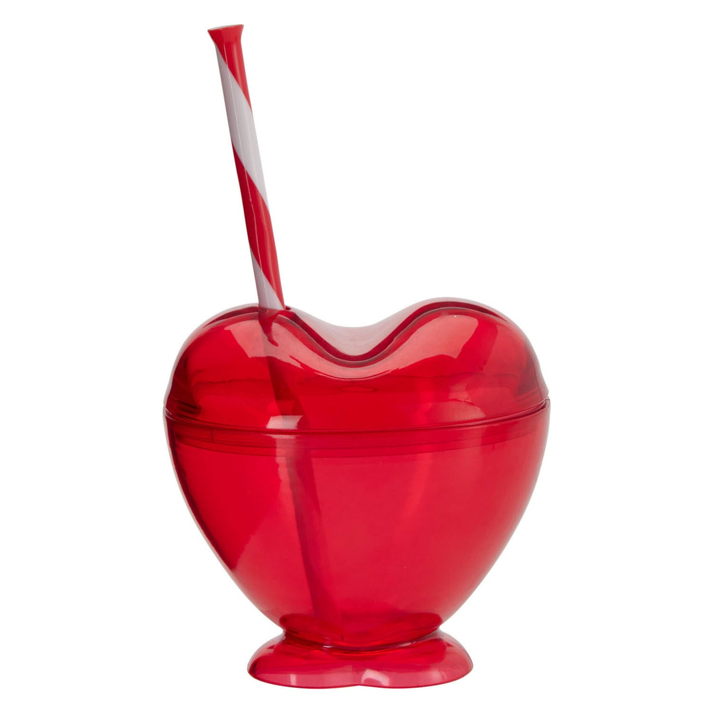 Trinkbecher in Herzform 350ml inklusive Strohhalm