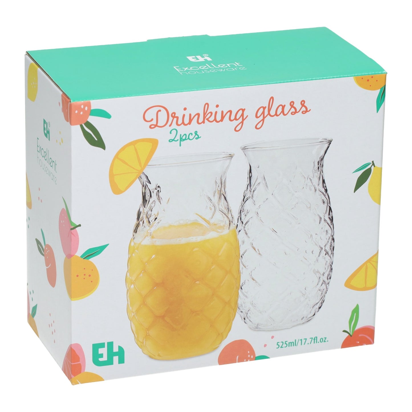 Set Trinkgläser in Ananasform 525ml - 2-tlg.