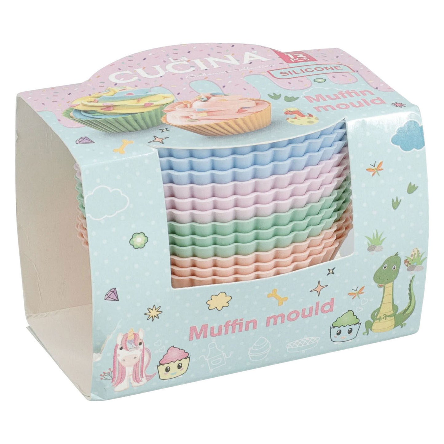 Set Silikon-Cupcake-Formen 7 x 3,5 cm – 12 Stück.