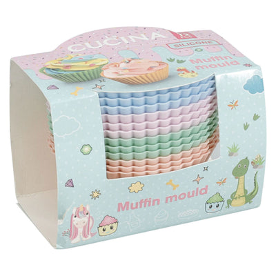 Set Silikon-Cupcake-Formen 7 x 3,5 cm – 12 Stück.