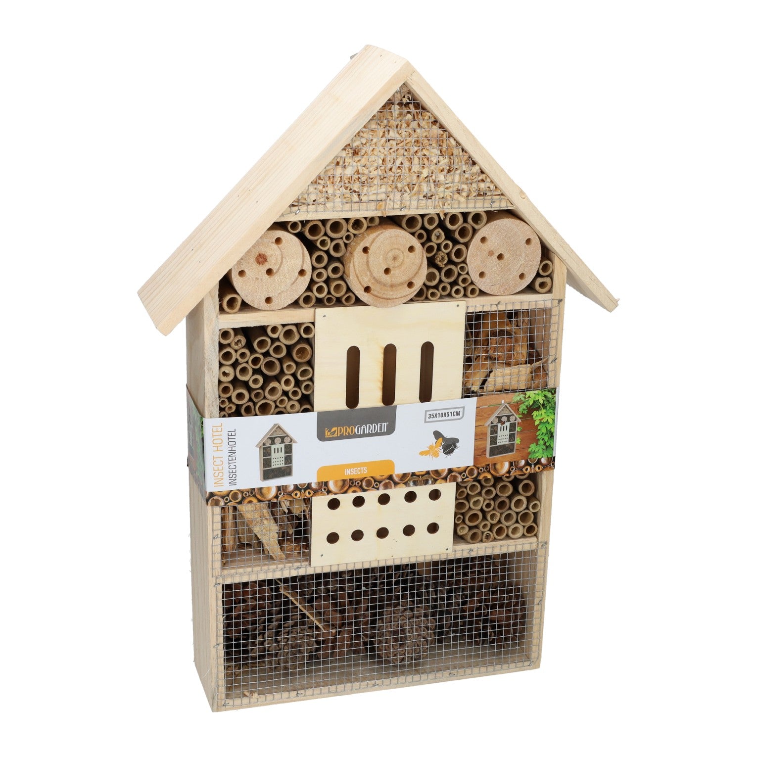 Großes Insektenhotel aus Holz - 35x10x51cm