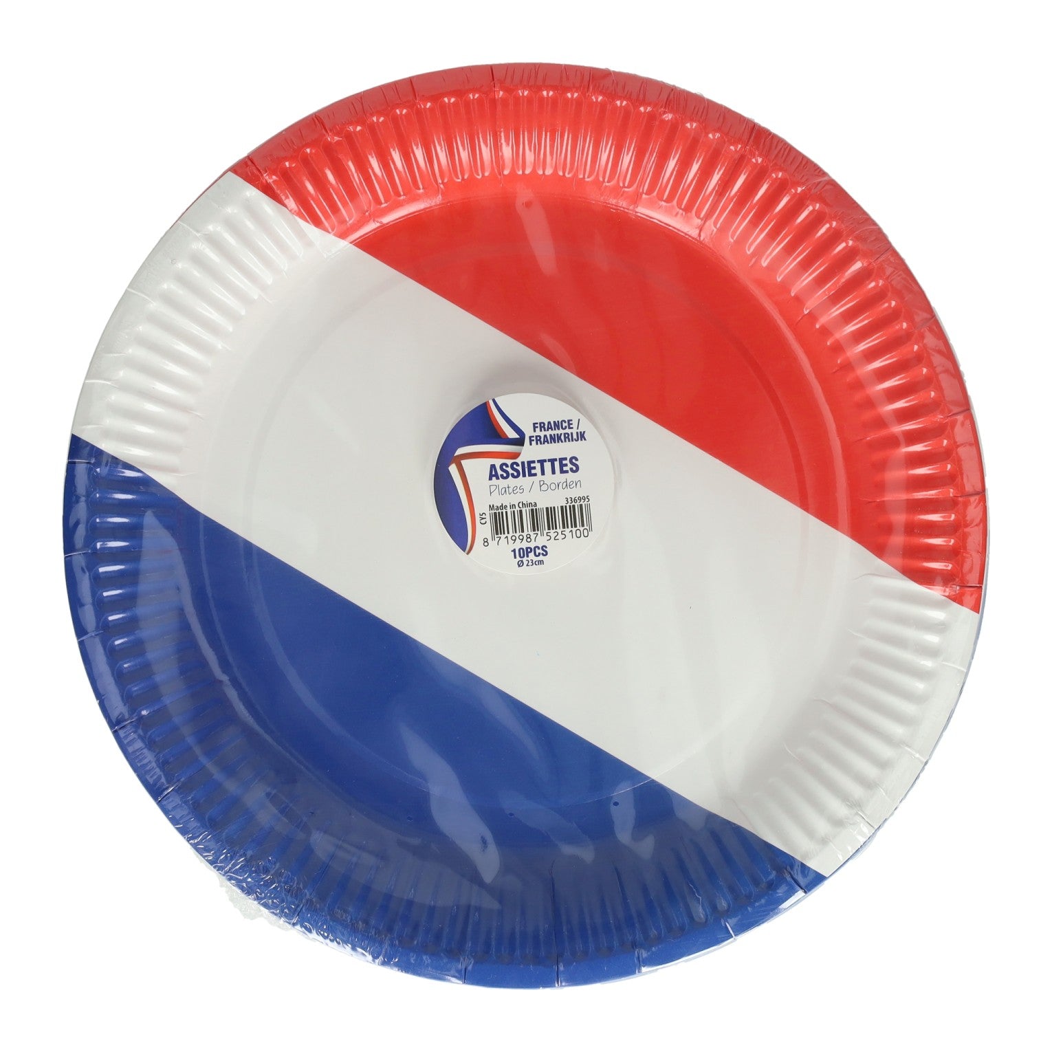 Pappteller 23 cm Niederländisch-Französische Flagge