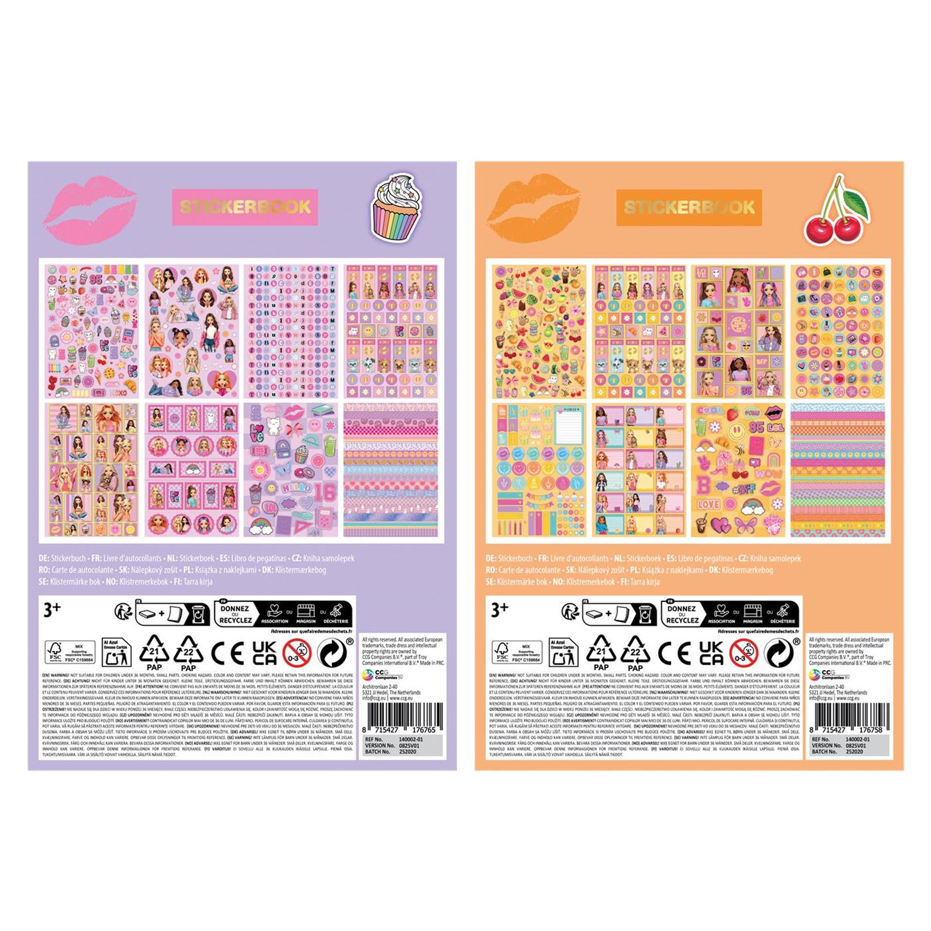 Besties Stickerbuch Neon A5 8 Blatt