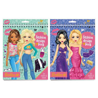 Besties Modedesign Farbe und Aufkleberbuch
