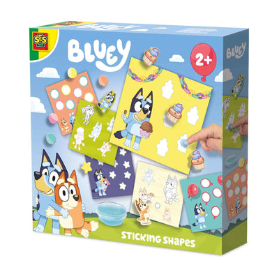 Ses creative bluey – Formen mit Fingerkleber kleben – Basteln – für Kinder ab 2 Jahren – 6 Karten