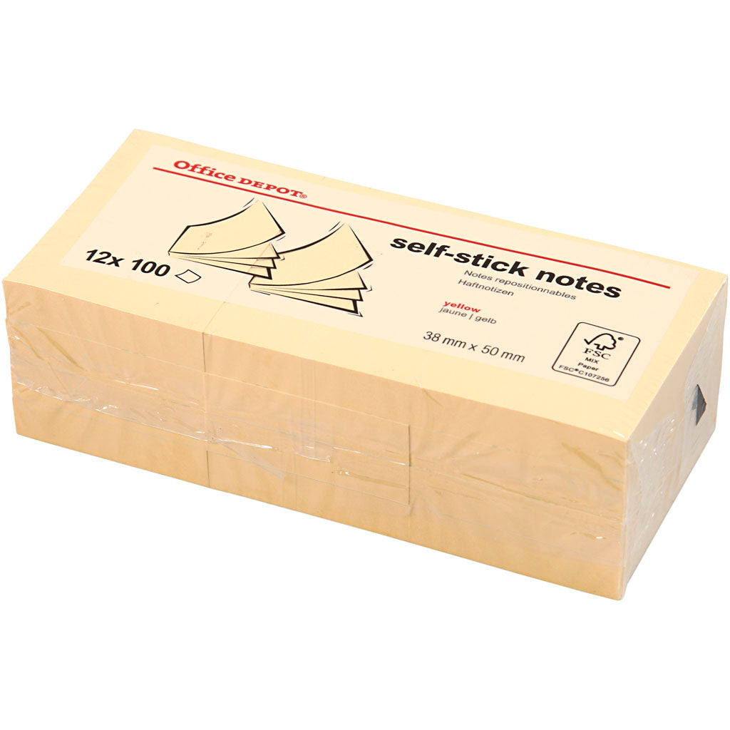 Sticky Notes, Dim 38x50 mm, 12 Stück 1 Box