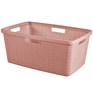 Hurver Jute Waschkorb 46L Rose Morgendämmerung