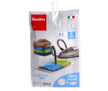 Metaltex Vakuumbeutel und luftdichtes Ventil m Set von 2 50 x 67 cm