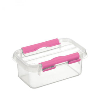 Q-Line Fun Baking Storage Box 0,5L Transparent Pink