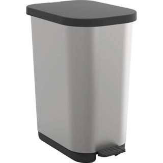 Rotho Ribbo Pedal Bin 35L Silber Metallic Anthrazit