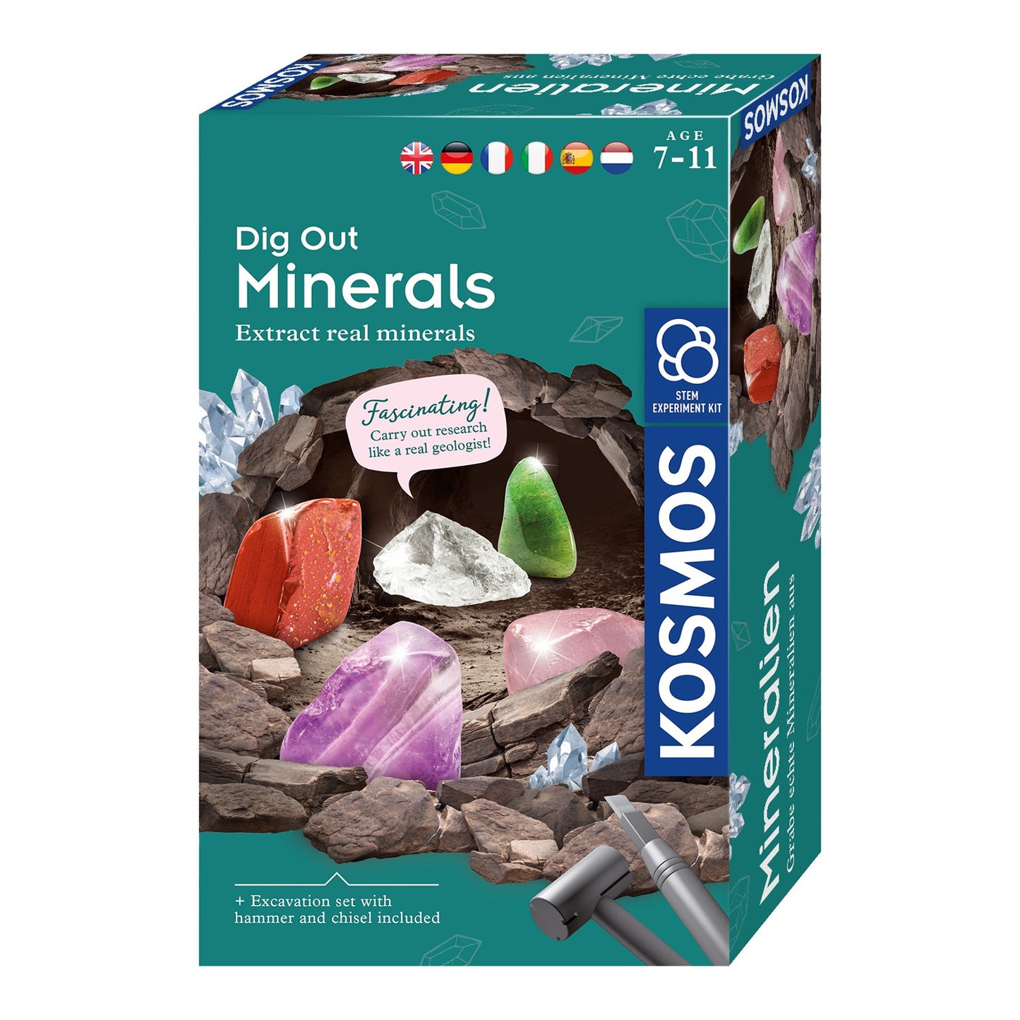 Kosmos -Mineralien graben aus