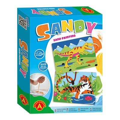 Sandsandmalerei Dinosaurier und Tiger