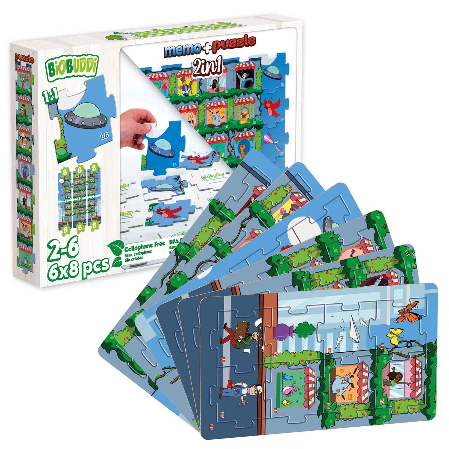 Biobuddi 2in1 Puzzle und Memo -Stadtleben