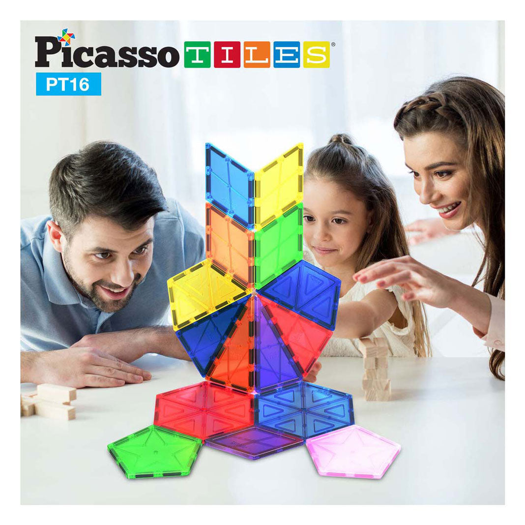 Selecta Picassotiles Geometrie - Magnetische Konstruktionsfliesen, 16dlg.