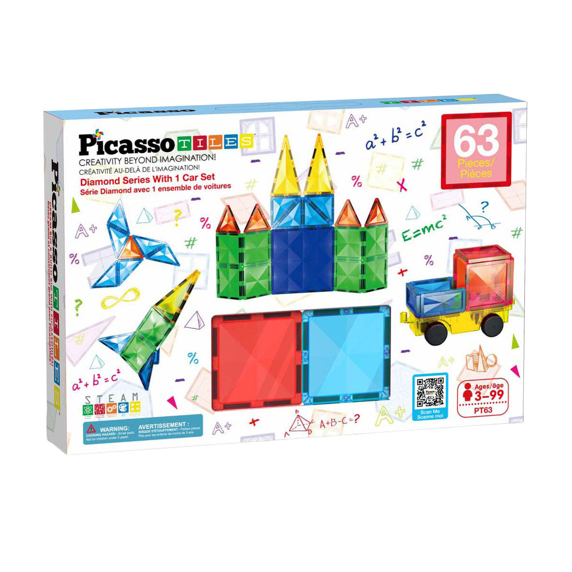 Selecta Picassotiles Diamond Serie – magnetische Baufliesen – 63 Stk.