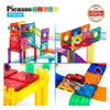 Selecta Picasso-Kugelbahn und Rennstrecke – magnetische Bauplättchen – 108 Stück.
