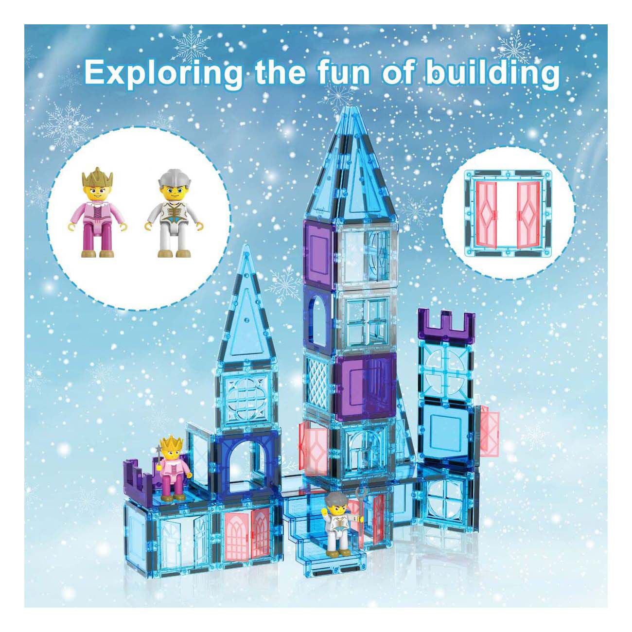 Selecta picassotiles Winterthema - Magnetische Gebäudefliesen, 72dlg.
