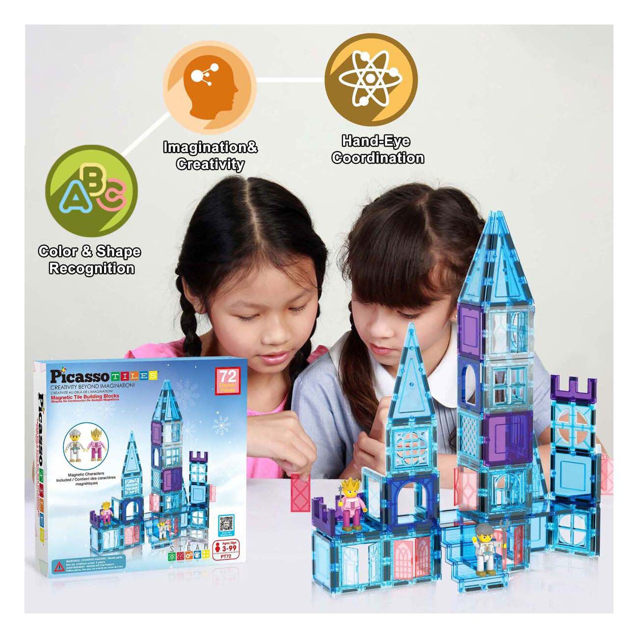 Selecta picassotiles Winterthema - Magnetische Gebäudefliesen, 72dlg.