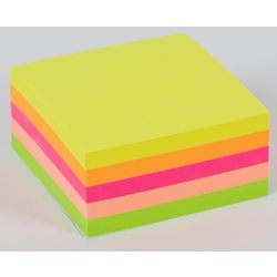 Notizen, Bürodepot, 76 x 76 mm, sortiert, neonfarben, selbstklebend, repositionierbar, 400 Blatt