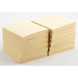 Notizen, Büro-Depotpapier, 76 x 76 mm, gelb, recycelt, repositionierbar, 100 Blatt
