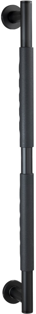 Wenko Wandgriff Secura 65cm schwarz Edelstahl mit Anti-Rutsch-Soft-Touch-Griff – Sicherheitsgriff – Wandhalterung – Badewannengriff – Belastbarkeit max. 120 kg - TÜV geprüft, geprüft und zertifiziert - Schwarz