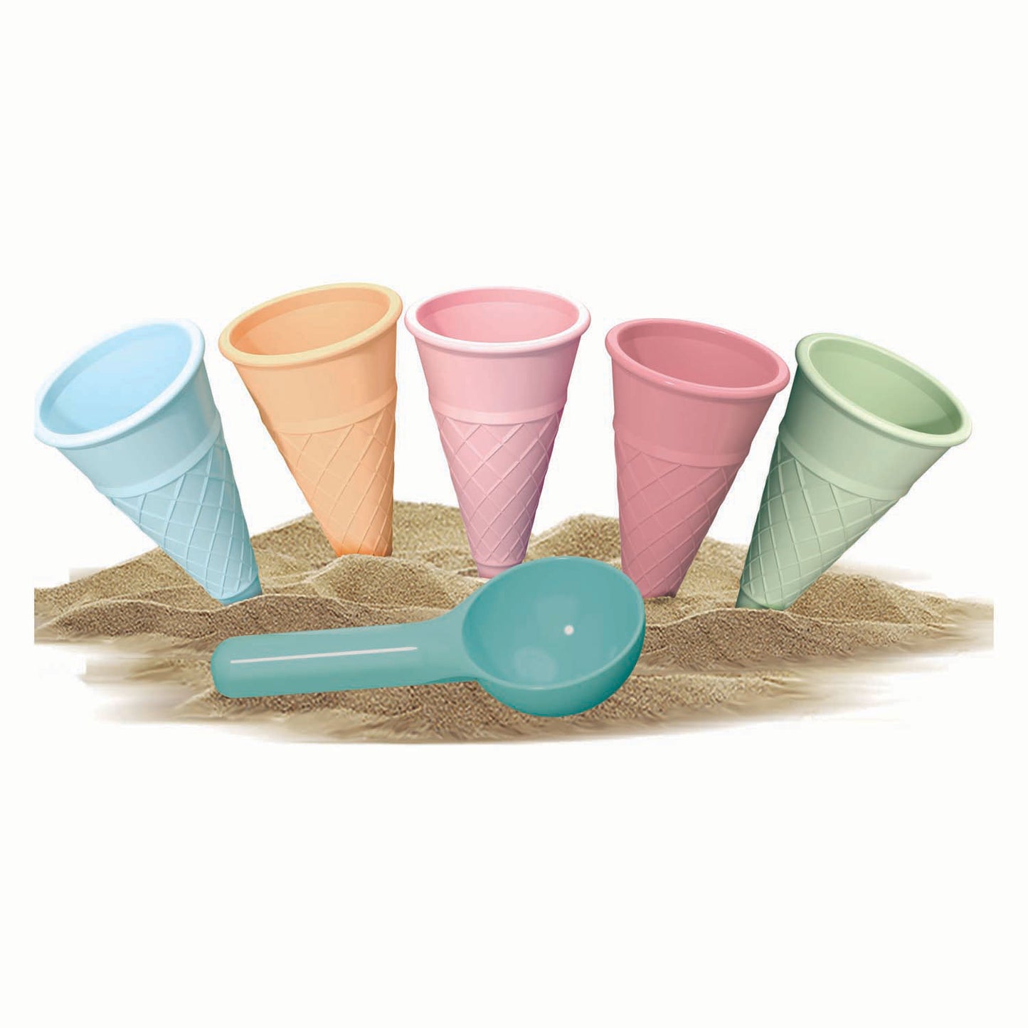 Androni -Eiscreme Sandformen mit Schaufel, 6dlg.