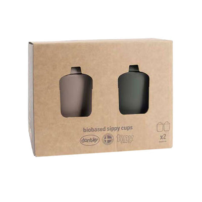 Dantoy Anti-Mess-Trinkbecher Mokka Olive Green, 2dlg.
