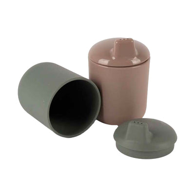 Dantoy Anti-Mess-Trinkbecher Mokka Olive Green, 2dlg.