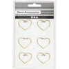 Creativ Company Clips, Herz, Größe 30x20 mm, gold, 6 Stück 1 Box