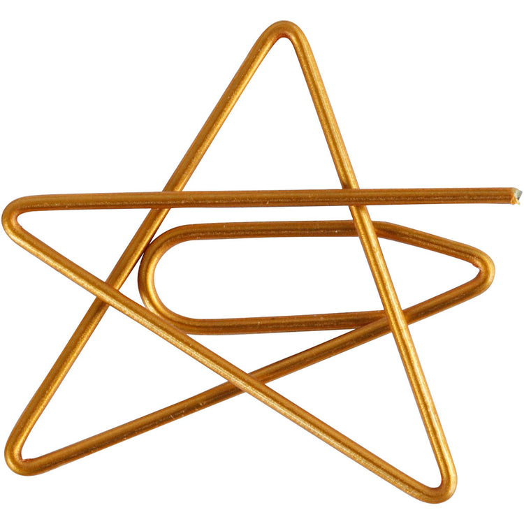 Creativ Firmenklammern, Stern, Größe 30x30 mm, gold, 6 Stück 1 Box