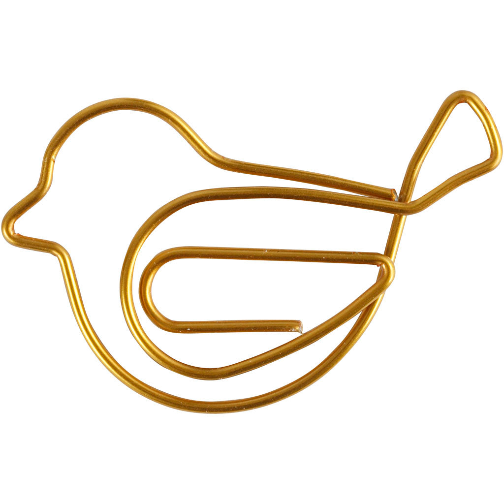 Creativ Company Klammern, Vogel, Größe 32x40 mm, gold, 6 Stück 1 Box