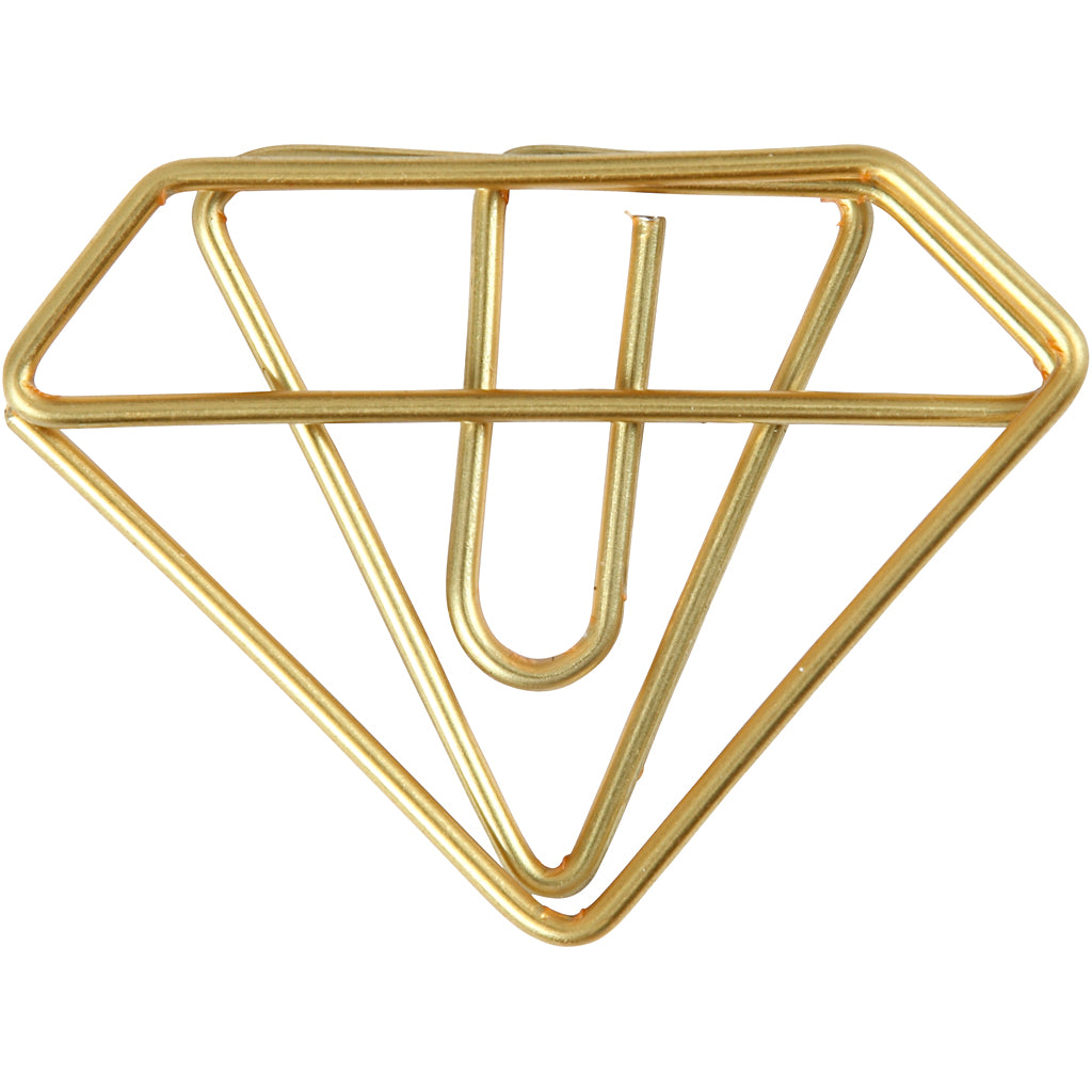 Creativ Company Clips, Diamant, H: 25 mm, B: 35 mm, Gold, 6 Stück 1 Box