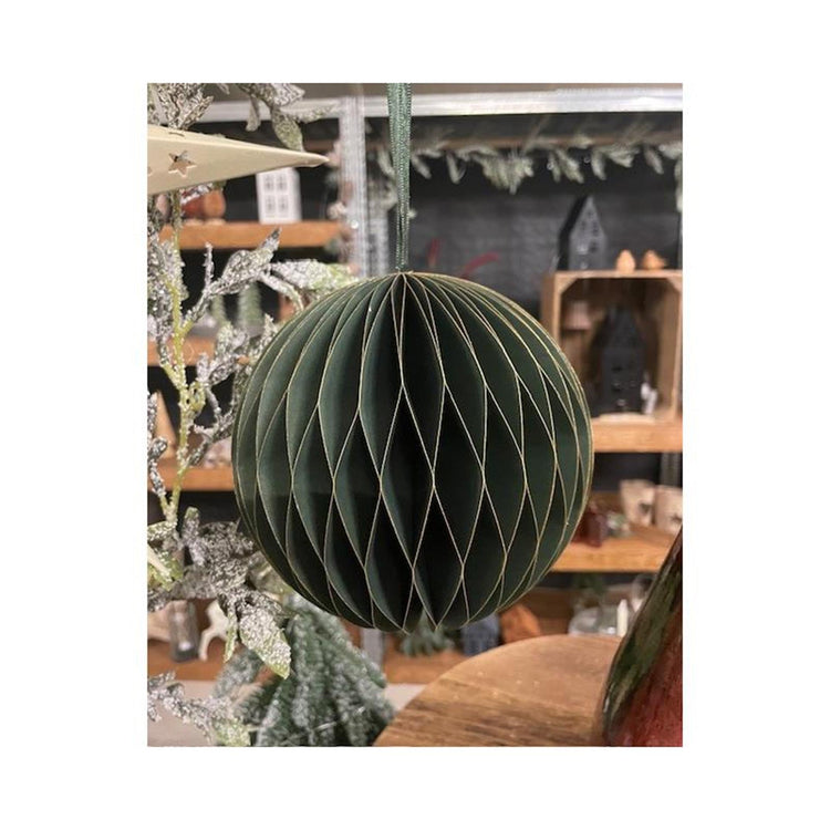 HBx Natural Living Weihnachtskugelpapier 15cm grün