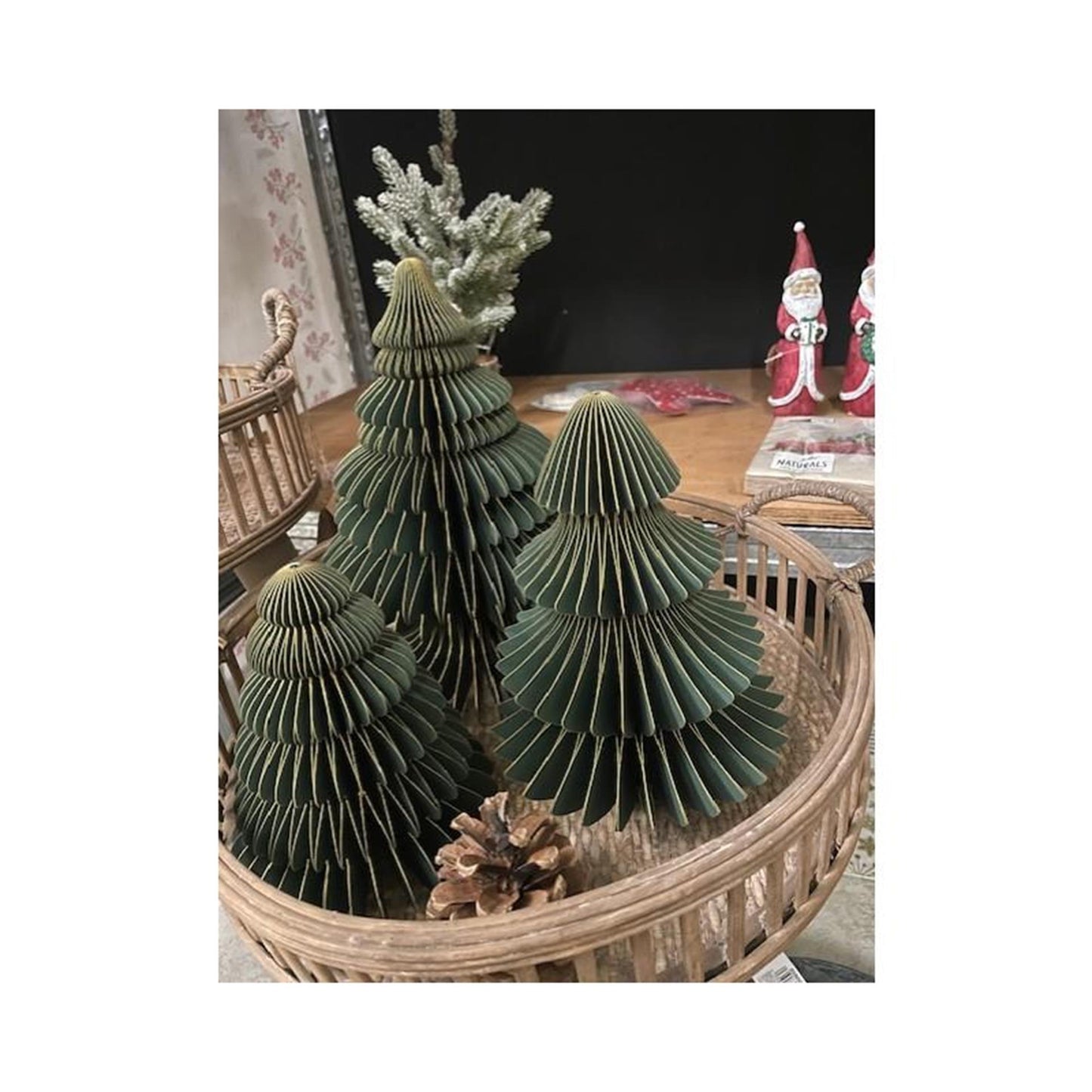 HBx Natural Living Weihnachtsbaumpapier faltbar 3-teilig grün