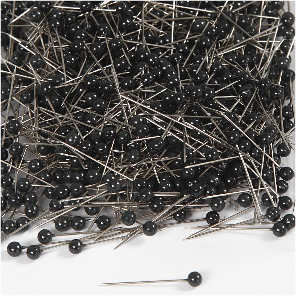Creativ Firmenkartenpins, L: 25 mm, D 4 mm, schwarz, 1000 Stück 1 Box
