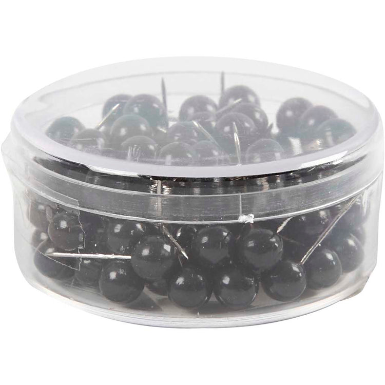 Creativ Firmenkartenpins, L: 17 mm, D 6 mm, schwarz, 100 Stück 1 Box