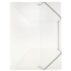 Ordner od PP 500g m2 A4 32x24,5cm transparent weiß 3 Klappen Gummiverschluss