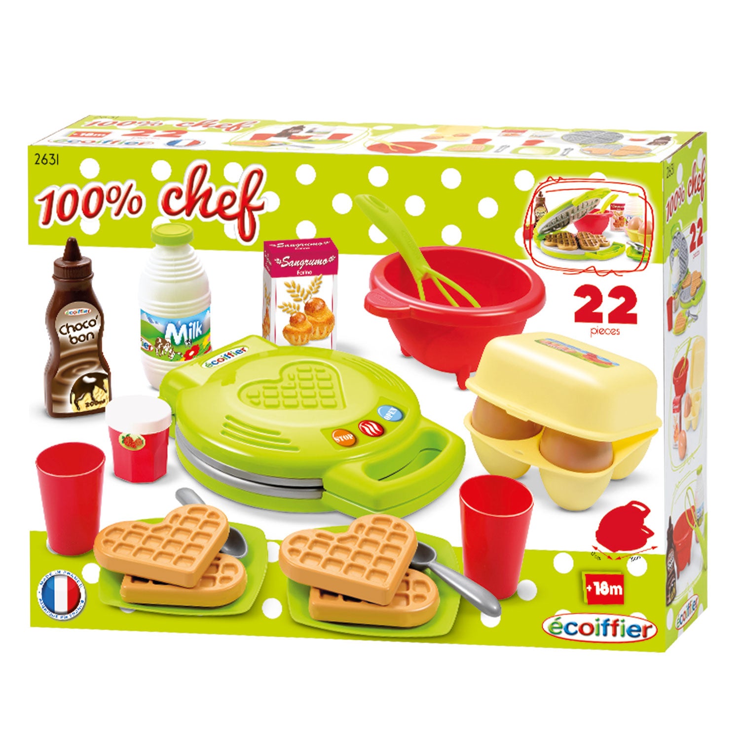 Ecoiffier 100% Koch Waffle Iron, 22dlg.