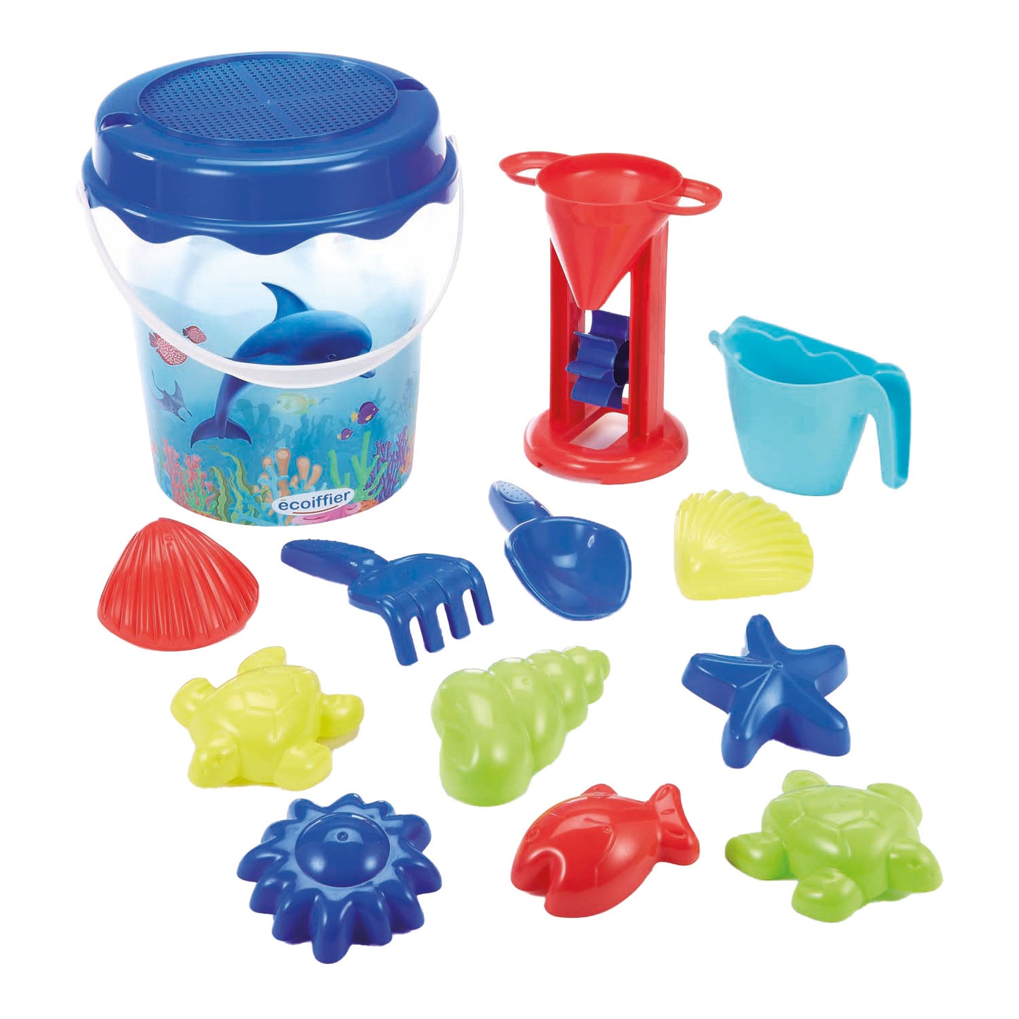 Ecoiffier Bucket Delphin mit Zubehör, 12dlg.