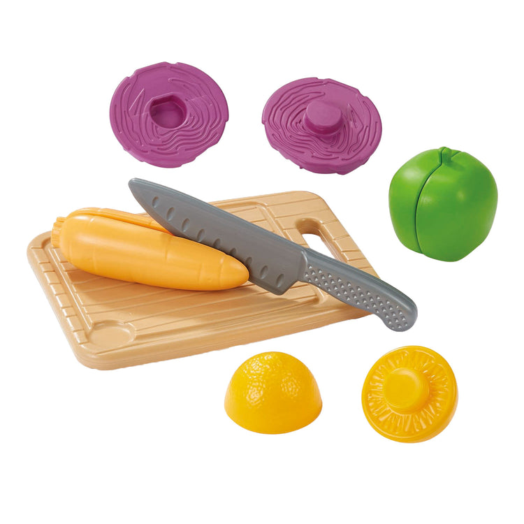 Ecoiffier 100% Chef -Schneidebrett mit Gemüse und Schnittstunden, 10dlg.