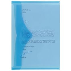 Dokumentenmappe Office Depot PP 180g m2 A4 33,5x23,5cm blaue Kappe. 100-Blatt-Druckknopf