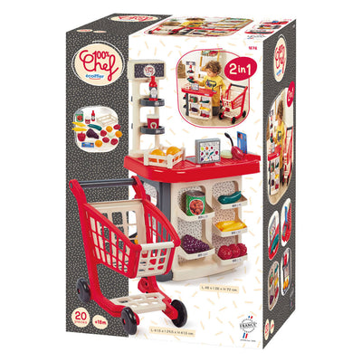 Ecoiffier 100 % Chef Ladentheke und Einkaufswagen – 20 Stk.