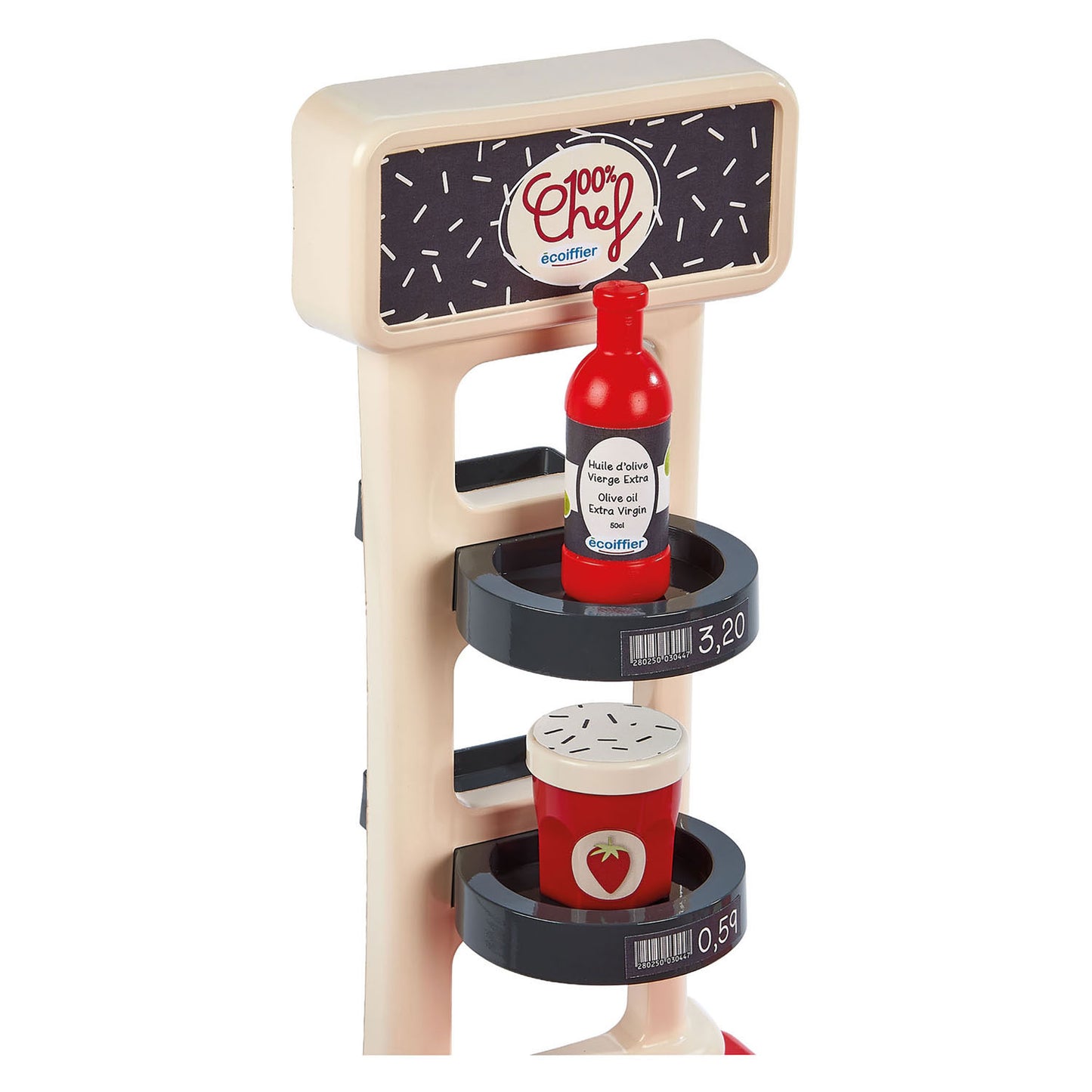 Ecoiffier 100 % Chef Ladentheke und Einkaufswagen – 20 Stk.