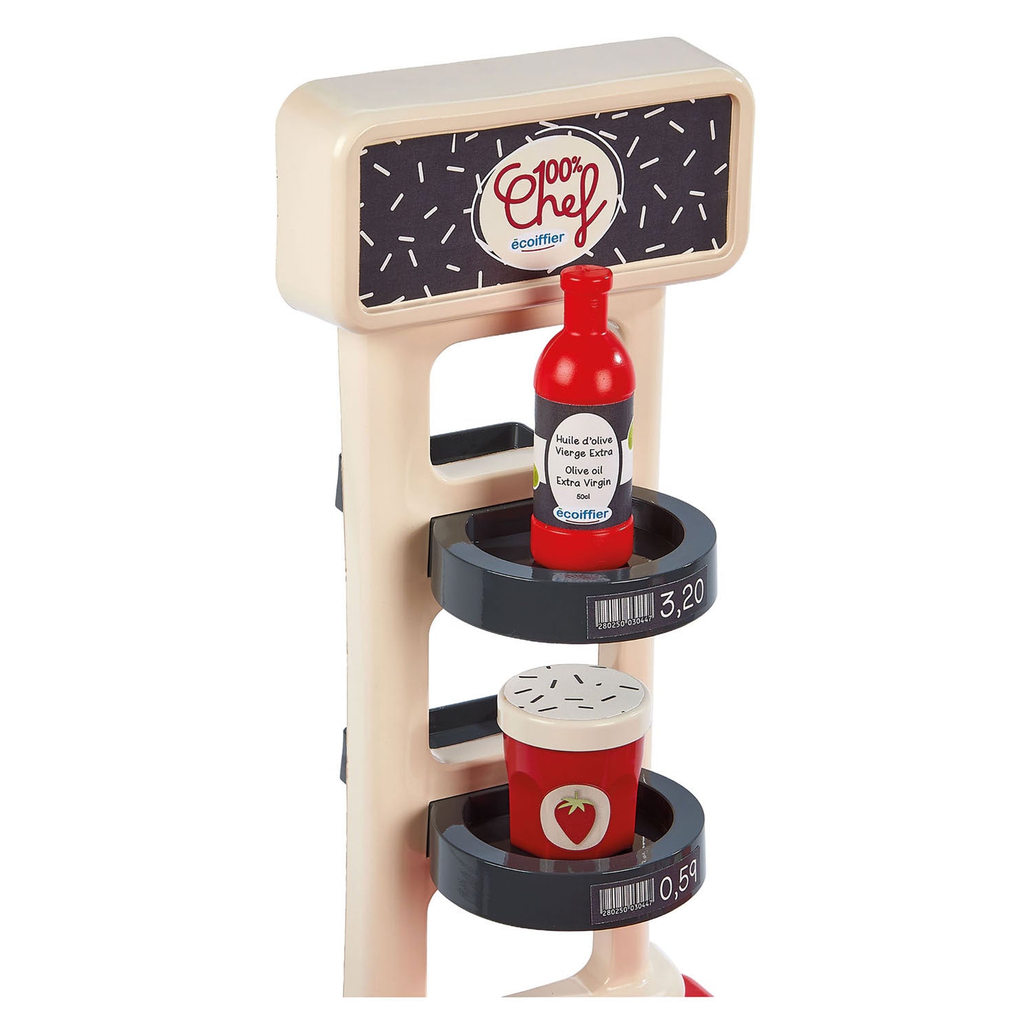 Ecoiffier 100 % Chef Ladentheke und Einkaufswagen – 20 Stk.